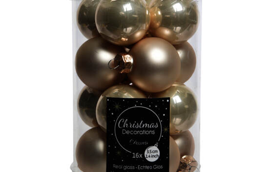 Boule en verre 3,5 cm (Brillant - Mat) (Paquet de 16) Perle