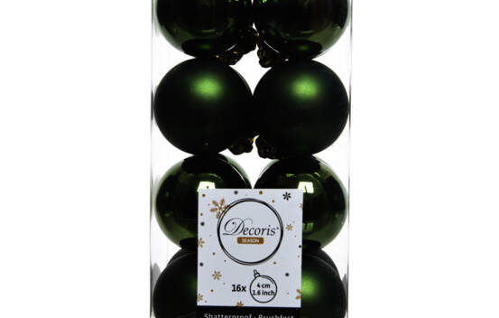 Boule en plastique 4 cm (Brillant - Mat) (Paquet de 16) Vert pin