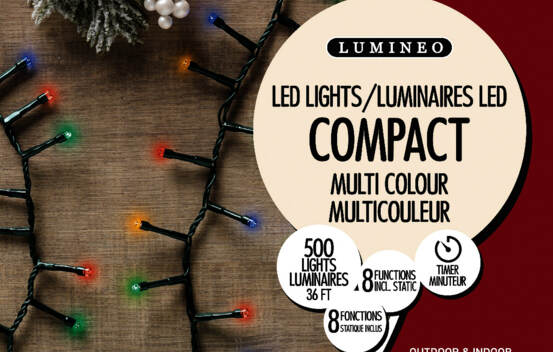 Lumi&egrave;res Ext&eacute;rieures DEL Riz 500 lumi&egrave;res (avec minuterie et 8 fonctions) 36' Multicolores