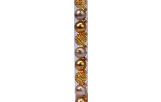 Boule en verre 3 cm (assortis) (Paquet de 9) Perle et or