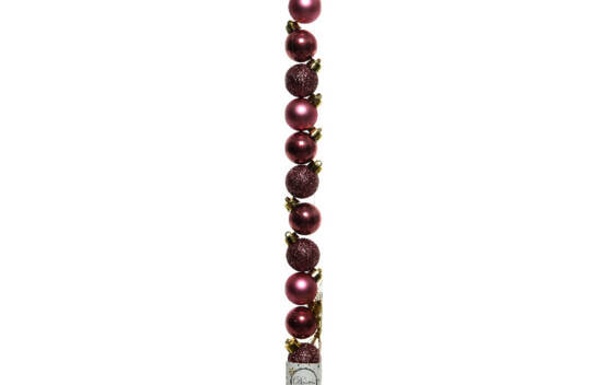 Boule en plastique 3 cm (Brillant - Mat - Paillettes) (Paquet de 14) Rose velours