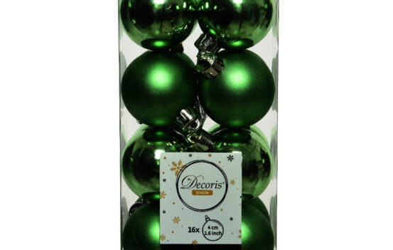 Boule en plastique 4 cm (Brillant - Mat) (Paquet de 16) Vert Gui
