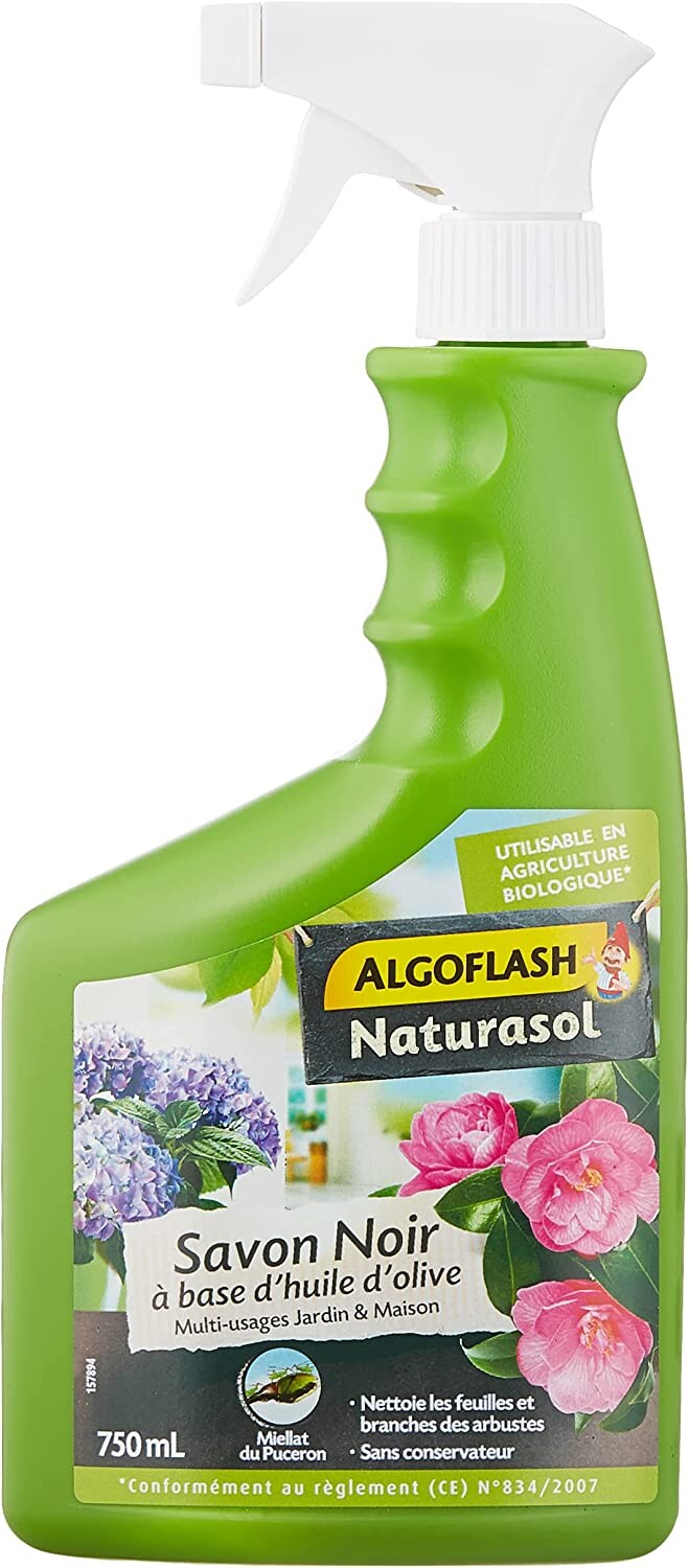 Savon Noir Prêt à L'emploi Solabiol 1L - À Base D'huile D'olive - Nettoyant Multi-surfaces Intérieur/extérieur - Agriculture Biologique