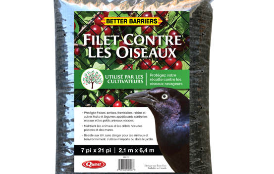 Filet contre les oiseaux 7' X 21' (2,1 X 6,4 m) Noir